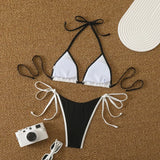 Conjuntos de Biquíni para Mulheres, Biquínis Micro String Brasileiros, Sexy, Dois Peças, Trajes de Banho em Triângulo