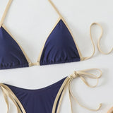 Conjuntos de Biquíni para Mulheres, Biquínis Micro String Brasileiros, Sexy, Dois Peças, Trajes de Banho em Triângulo