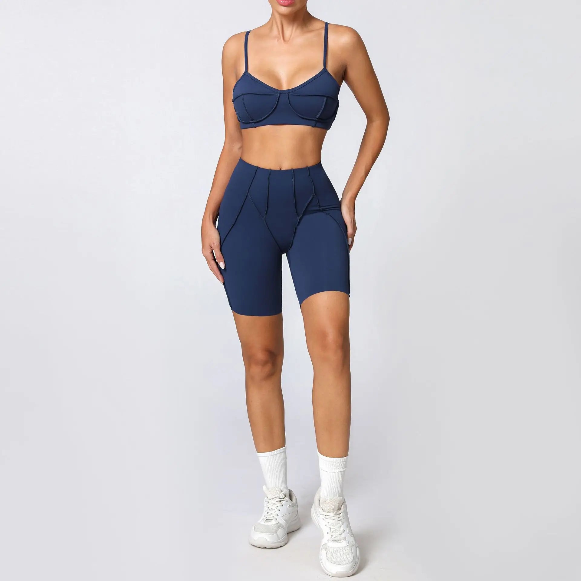 Yoga esportes conjuntos de fitness cintura alta hip-lifting calças abertas volta sutiã terno casual correndo treino ginásio leggings sexy conjuntos femininos