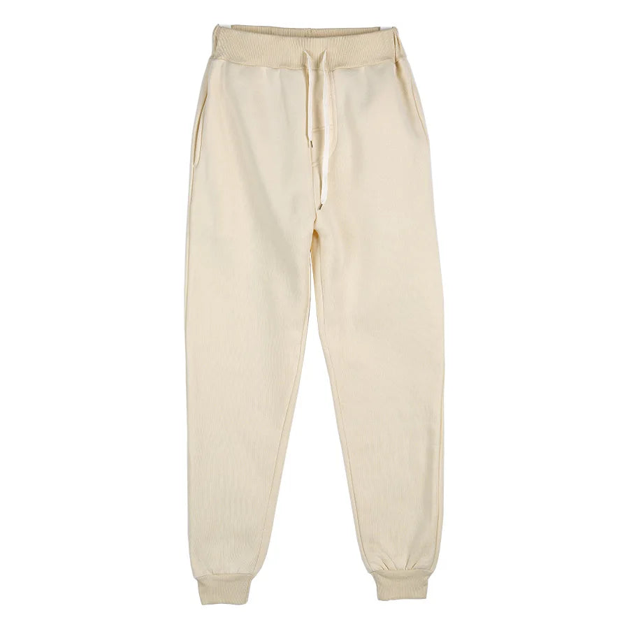Novos joggers sweatpants homens e mulheres cintura elástica perder calças casuais branco bege rosa amarelo hip hop calças de suor dos homens