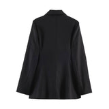 Conjuntos de blazer e calça comprida femininos ou blazer chique com cadarço para primavera ou calça casual de perna larga para mulheres.
