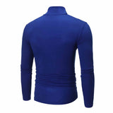 Camiseta básica de gola alta masculina, slim fit, gola alta, tops finos, moda casual, primavera, outono, primavera