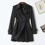 Trench coat para mulheres duplo breasted britânico trench coats e jaquetas feminino 2024 roupas de inverno feminino gravata cintura casaco longo feminino
