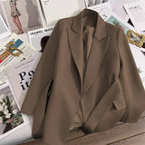 Blazer Feminino Primavera Outono Novo em Moda para Escritório, Blazers Soltos para Mulheres, Casacos e Jaquetas Femininas
