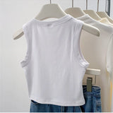 Regata Feminina Canelada 2026 - Blusa Sem Mangas Cor Sólida Casual para Mulheres e Adolescentes - Tendência Básica de Verão