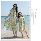 Conjunto de roupas de praia, Roupas Coreanas, Mãe e Filha Vestido Resort, Papai e Filho Tops e Shorts, 2 pcs