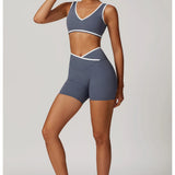 Conjunto de yoga 2 peças roupas de treino de fitness roupas esportivas ginásio treino cintura alta leggings sutiã esportivo atlético wear roupas femininas