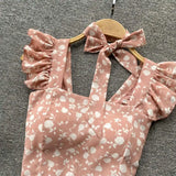 Top curto com babados para as mulheres, sexy, elegante, simples, streetwear, vintage, férias de verão, casual, jovem, estética, todos os jogos, ulzzang, novo
