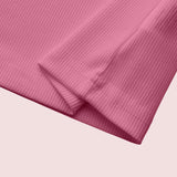 Camiseta Cropped Feminina de Malha Canelada Oversized com Ombro Caído e Manga Curta, Cor Sólida, Casual, Streetwear, para Festas de Verão e Uso Diário