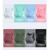 Rápida secagem malha Racerback Sports Bra para mulheres, sem costura, acolchoado, ioga, treino, Activewear