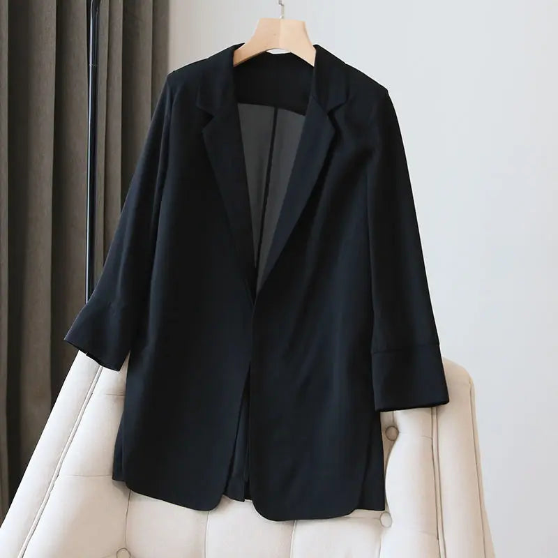 Blazers chiffon finos para mulheres, blazers chiques e light-up, estilo streetwear, chique, simples, aconchegante, verão
