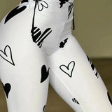 Leggings femininas calças compridas bodycon fino ajuste impressão calça cintura alta cordão jogger yoga elegante splice y2k streetwear
