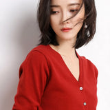 Cardigans femininos 2025 primavera outono malhas moda coreana cardigan estilo curto topos com decote em v malha outerwears suéteres sólidos