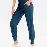 Calças Jogger Femininas Soltas de Secagem Rápida para Yoga com Bolso, Calças Casuais para Corrida e Treino Fitness