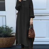 Vestido muçulmano casual para mulheres, camisa de manga comprida e roupas de bebê, vestidos abotoados, árabe saudita, Dubai, outono, conjunto de 2 peças, 2023
