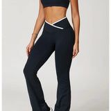 Conjunto de yoga 2 peças roupas de treino feminino agasalho roupas de ginástica cintura alta bell-bottoms sexy fitness bta terno esportivo