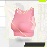 Rápida secagem malha Racerback Sports Bra para mulheres, sem costura, acolchoado, ioga, treino, Activewear