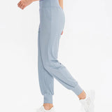 Calças Jogger Femininas Soltas de Secagem Rápida para Yoga com Bolso, Calças Casuais para Corrida e Treino Fitness
