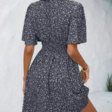 Casual férias solto vestidos curtos para as mulheres 2024 moda verão feminino floral impressão a linha vestido elegante vintage vestido feminino