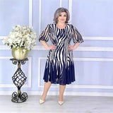 Vestido casual vestidos 2025 mulher estilo simples vestido roupas femininas all-match temperamento elegante solto quarto manga impressa
