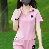 Conjunto de roupas esportivas casuais para verão feminino, calças largas, celebridade da moda na internet, moda nova, 2 peças
