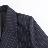 Bsay blazers para mulheres moda outono inverno solto listras finas manga longa ternos trespassado jaqueta chique feminino terno casaco