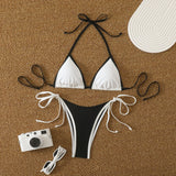 Conjuntos de Biquíni para Mulheres, Biquínis Micro String Brasileiros, Sexy, Dois Peças, Trajes de Banho em Triângulo