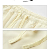 Calça de perna larga moda causal respirável moletom masculino outono versátil elástico cintura alta cordão solto calças retas