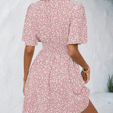 Casual férias solto vestidos curtos para as mulheres 2024 moda verão feminino floral impressão a linha vestido elegante vintage vestido feminino