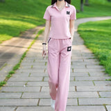 Conjunto de roupas esportivas casuais para verão feminino, calças largas, celebridade da moda na internet, moda nova, 2 peças