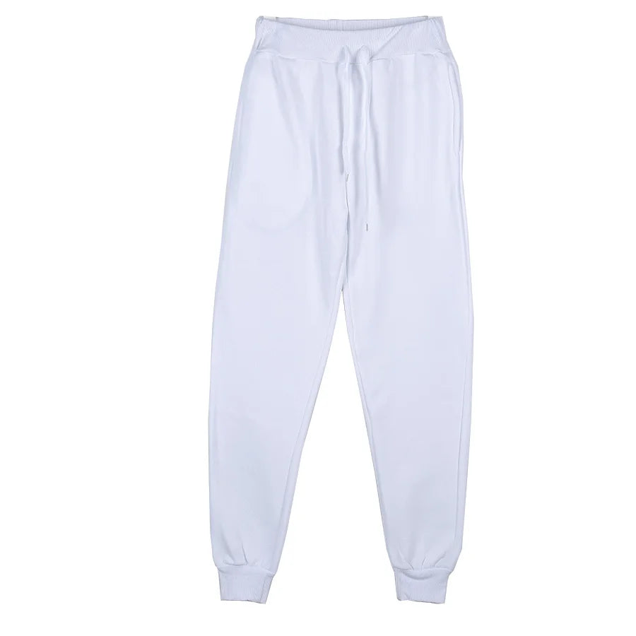 Novos joggers sweatpants homens e mulheres cintura elástica perder calças casuais branco bege rosa amarelo hip hop calças de suor dos homens