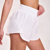 Shorts Casuais Femininos, Cintura Elástica, com Bolsos, Adequados para Fitness e Corrida ao Ar Livre, Versáteis para Múltiplas Ocasiões
