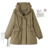 Trench coat feminino 2025 nova primavera outono roupas com capuz blusão jaqueta feminina outerwear topos fino coringa casual estudante casacos