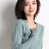 Cardigans femininos 2025 primavera outono malhas moda coreana cardigan estilo curto topos com decote em v malha outerwears suéteres sólidos