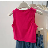 Regata Feminina Canelada 2026 - Blusa Sem Mangas Cor Sólida Casual para Mulheres e Adolescentes - Tendência Básica de Verão
