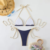 Conjuntos de Biquíni para Mulheres, Biquínis Micro String Brasileiros, Sexy, Dois Peças, Trajes de Banho em Triângulo