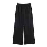 Conjuntos de blazer e calça comprida femininos ou blazer chique com cadarço para primavera ou calça casual de perna larga para mulheres.