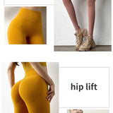 Cintura alta sólida leggings mulheres sem costura magro collants de fitness yoga leggings elásticos push up bunda malha moda ginásio calças de treino