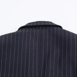 Bsay blazers para mulheres moda outono inverno solto listras finas manga longa ternos trespassado jaqueta chique feminino terno casaco