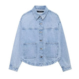 Jaquetas jeans femininas verão 2024 elegantes e bonitos casacos femininos senhoras moda casacos urbanos y2k sólido senhora jaquetas