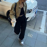 Jaquetas jeans cortadas femininas, Streetwear casual, Unissex, Básico, Todos os jogos, Ulzzang Design, Retro, Doce, Legal, Chique, Ins