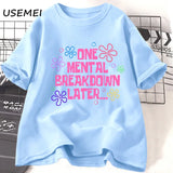 Um pergaminho mental mais tarde camisetas mulheres homens algodão casual manga curta t camisa unisex engraçado gráfico t camisas streetwear