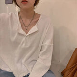 Camisetas femininas de manga comprida, tops de algodão minimalistas, ajuste relaxado, tecido elástico de grandes dimensões, confortável, macio, diário, outono retrô