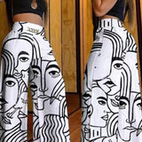 Calças femininas de cintura alta perna larga moda sólida escritório feminino casual queimado calças para mulheres verão novo elegante calças pretas