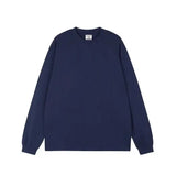 Nova camisa base básica para primavera e outono versátil cor sólida topo puro algodão manga longa solta camiseta para mulher