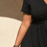 Vestido Casual Feminino em Cor Lisa, Design Solto, Perfeito para Uso Diário e Ajuste Confortável, Ideal para o Dia a Dia