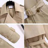 Sobretudo Feminino com Gola de Terno, Novo 2026, Primavera Outono, Jaqueta Longa Feminina, Cintura Ajustada, Estilo Elegante, Corta-vento Popular