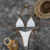 Conjuntos de Biquíni para Mulheres, Biquínis Micro String Brasileiros, Sexy, Dois Peças, Trajes de Banho em Triângulo