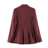 Conjuntos de blazer e calça comprida femininos ou blazer chique com cadarço para primavera ou calça casual de perna larga para mulheres.