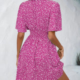 Casual férias solto vestidos curtos para as mulheres 2024 moda verão feminino floral impressão a linha vestido elegante vintage vestido feminino